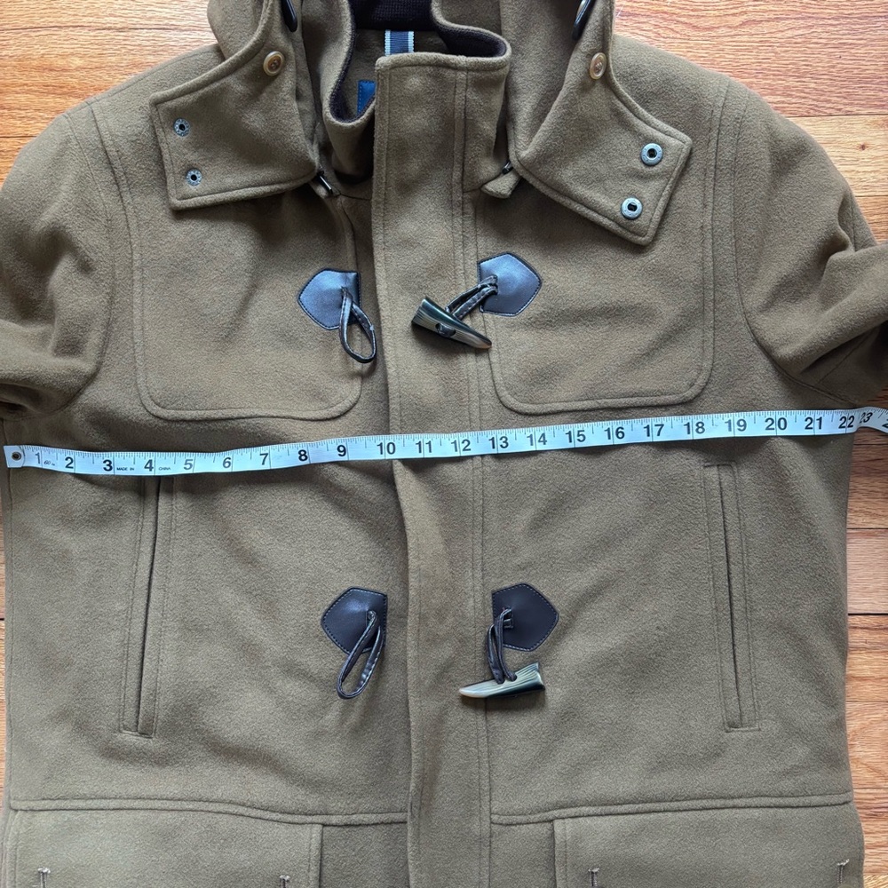 Cole Haan Men's Wool Blend Duffle Coat Small Removable Hood Fabric Made in Italy - Picture 8 of 16